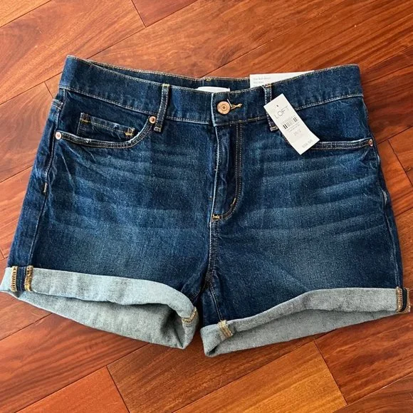 NWT LOFT Denim Roll Short, sz 26/2 mid-rise - Picture 3 of 4